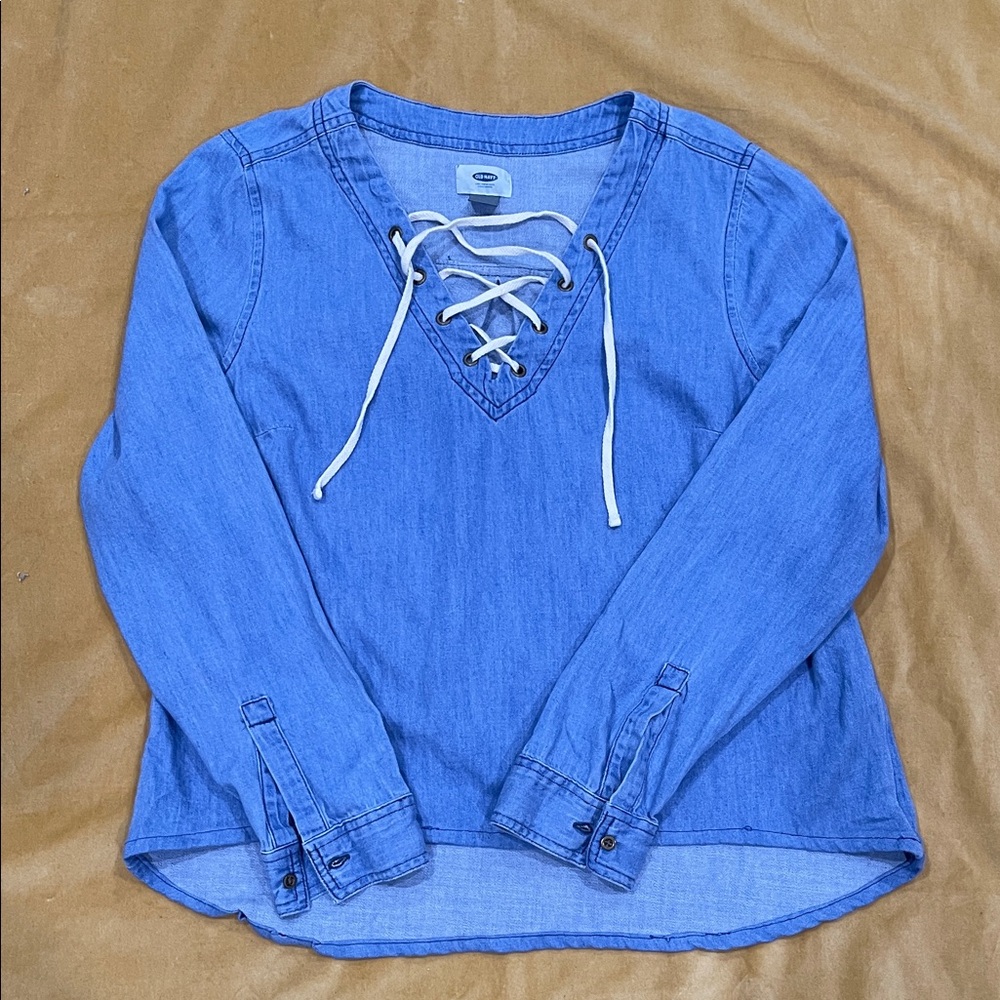 Old Navy Denim Lace-Up Top